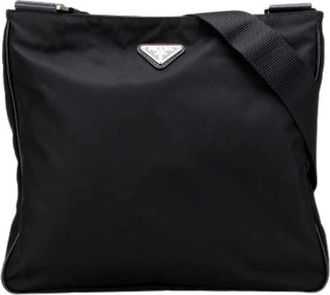 Prada Pre-owned Cross Body Bags, female, Black, Size: ONE SIZE Pre-owned Nylon Crossbody Bag