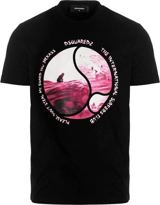 Dsquared2 Mens Cool Fit T-Shirt In Black/pink