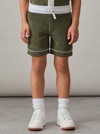 Reiss Green Multi 9-13 yrs Velour Colour-block Shorts, 112