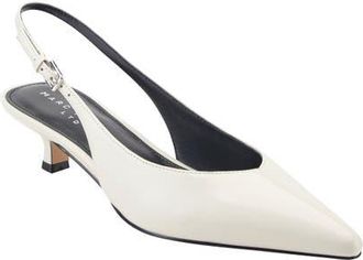 Marc Fisher Luciey Slingback Pointed Toe Kitten Heel Pump in Ivory at Nordstrom, Size 8.5