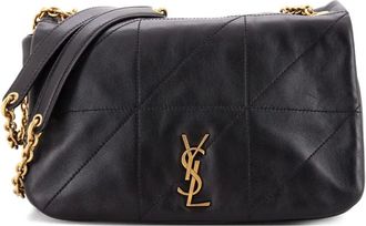 Saint Laurent Borsa a spalla Jamie media in pelle trapuntata con battente - Nero