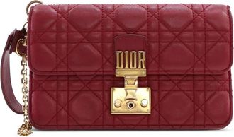 Dior 2017 Lambskin Cannage DiorAddict Wristlet clutch bag - women - Lambskin - One Size - Red