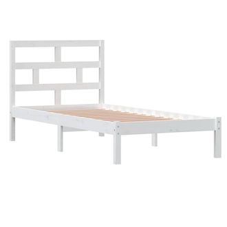 Berkfield Home Beautiful Bed Frame White 90x190 cm Single Solid Wood