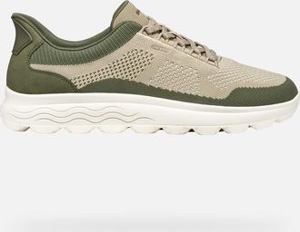 Geox Scarpe Spherica Plus Uomo Verde Oliva/beige