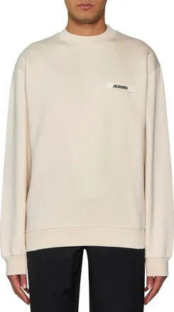 Jacquemus Mens Sweatshirt Le Cotton Gros Grain Beige Sweatshirts Sweater