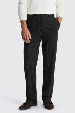 Moss Relaxed Fit Brown Stripe Trousers