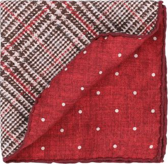 Brunello Cucinelli Prince Of Wales pochet met stippen - Rood