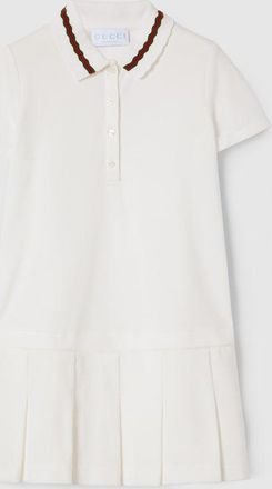 Gucci Kids - Mini Polo Dress With Web, White, Ready-to-wear