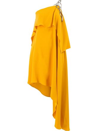 Monse shoulder chain draped dress - women - Silk - 2 - Yellow
