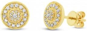 Allurez 0.33ct 14k Yellow Gold Diamond Circle Earrings