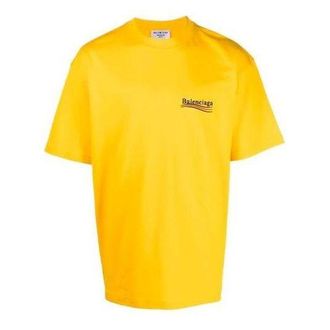 Balenciaga Political Campaign T-Shirt Large Fit Yellow 641655TKVJ17442