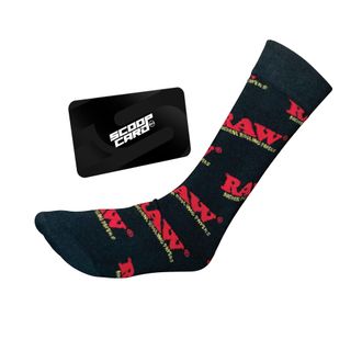 Raw Black Socks - Cotton for Comfort and Polyester to Keep Warm, Soft and Lightweight, Black, Large