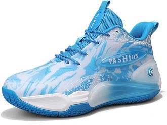 Generic Mens Basketball Shoes are Lightweight Non Slip Durable Cushioned Supportive for Casual Training Sports Boots Walking Shoes(Blue,8.5 UK)