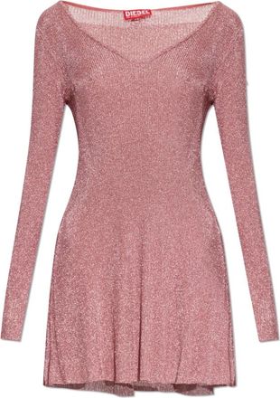 Diesel M-Dalila Dress - Dames - Kleedjes - Roze - XL - Polyester - Kleedjes