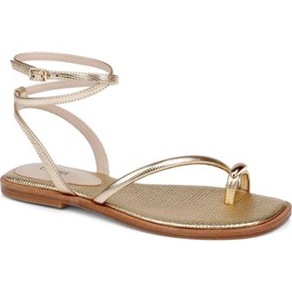 L'agence Mariana Ankle Strap Sandal in Gold Lizard at Nordstrom, Size 7.5