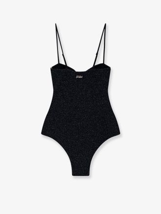 MC2 Saint Barth Lurex Technical Fabric Swimsuit - Black