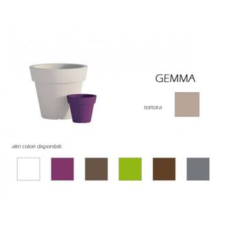 Monacis Jarr&oacute;n Moderno Xxl De Dise&ntilde;o, &Oslash;110 Mm, H95 Mm, En Pol&iacute;mero Resistente De Color Gris Paloma, Para Interiores Y Exteriores - Hecho En Italia - Monacis