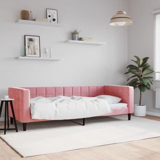vidaXL Sof&aacute; Cama Sin Colch&oacute;n Terciopelo Rosa 80x200 Cm Vidaxl