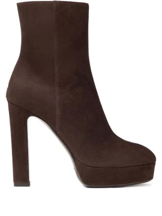 Jimmy Choo London 120mm Marene boots - women - Rubber/Lamb Skin/Goat Skin - 36,5 - Brown