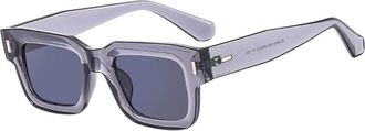 Generic Square Small Frame Men Sunglasses Outdoor Women Commuter Vacation Sun Glasses(Grey)