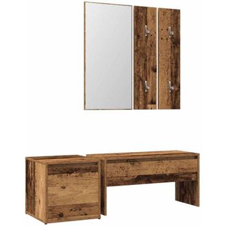 vidaXL Vidaxl - Juego De Muebles De Recibidor Madera Ingenier&iacute;a Madera Antigua