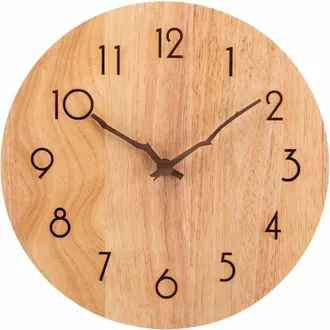 OEM Reloj De Pared - Madera - 30 Cm - Movimiento De Cuarzo Silencioso - Para Sal&oacute;n Dormitorio Oficina Cocina - 1 Unidad