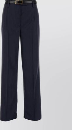 Prada embroidered wool straight trousers