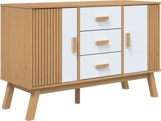 vidaXL Vidaxl - Aparador Olden Madera Maciza Pino Blanco Y Marr&oacute;n 114x43x73,5cm
