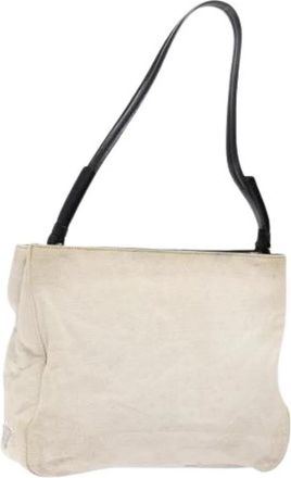 Prada Pre-owned Canvas prada-bags - Dames - Vintage Schoudertas - Wit - ONE Size - Leer - Vintage