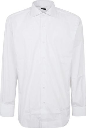 Barba Neck Shirt - Heren - Zakelijke Overhemden - Wit - 4XL - Katoen - Overhemden