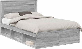 vidaXL Estructura De Cama Con Cabecera Gris Sonoma 120 X 190 Cm Vidaxl