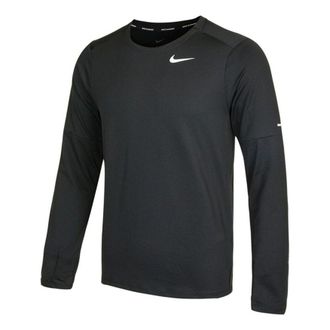 Nike Mens Nike Reflective Logo Training Sports Running Long Sleeves Black T-Shirt DD4755-010
