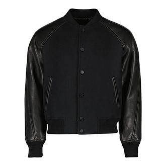 Givenchy Mix-material Blouson - Heren - Bomber jackets - Zwart - L - Wol - Jassen