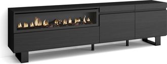 Skraut Home Skraut Home - Mueble Tv, Televisi&oacute;n, Muebles De Sal&oacute;n, Almacenaje, 200x57x35cm, Para Tv Hasta 80, Chimenea El&eacute;ctrica, Dise&ntilde;o Industrial, Estilo Modern