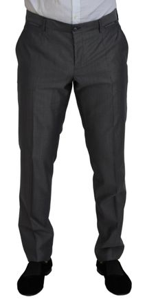 Dolce & Gabbana Mens Gray Sicilia 3 Piece Slim Fit Suit Wool