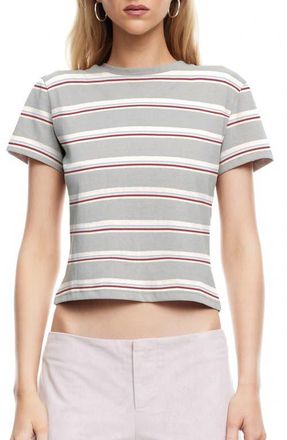 Lioness Loft Stripe T-Shirt in Ash at Nordstrom, Size X-Large
