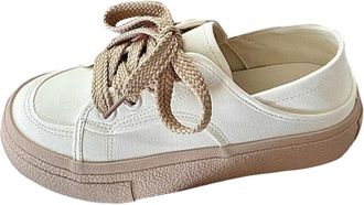 Generic Lightweight Canvas Shoes for Women Retro Campus Non Outdoor Casual All Sports Shoes Fashion Dress (Khaki, 5.5)