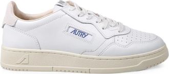 Autry Medalist Low Sneakers In White Leather And Snow White Suede