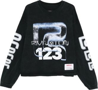RRR123 graphic-print long-sleeve T-shirt - Black