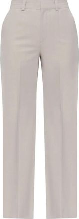Victoria Beckham Wide Leg Tailored Broeken - Dames - Wijde Broeken - Grijs - S - Wol - Broeken