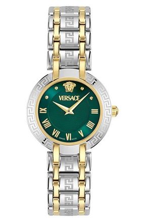 Versace Antlia Bracelet Watch, 34mm in Two Tone at Nordstrom