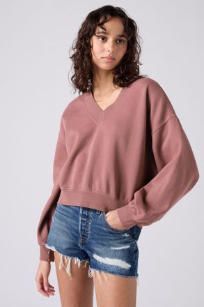 Levi's Sudadera de cuello de pico Vintage - Mujer - XS - Rosa / Crushed Berry Garment Dye