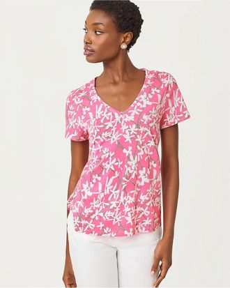 Lilly Pulitzer Maryetta Top In Confetti Pink Liza