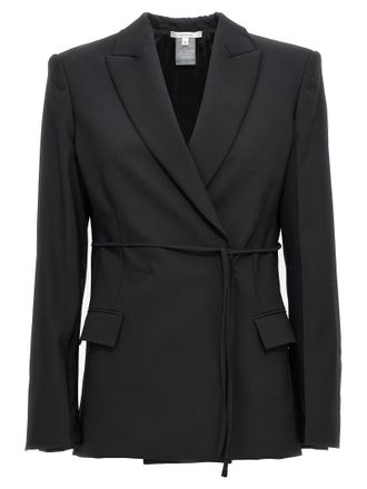 Nensi Dojaka Womens Double Breast Drawstring Blazer Jacket
