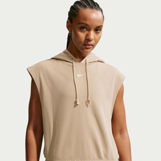 Nike Womens Nike Sportswear Phoenix Fleece Sleeveless Top in Brown | IR1717-286
