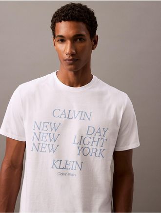 Calvin Klein Jeans Calvin Klein Mens New Day Logo T-Shirt - White - XS