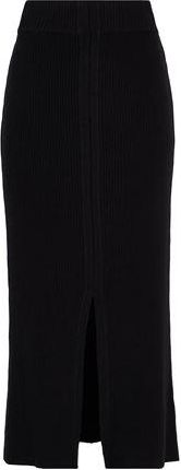 8 by YOOX RIBBED FRONT SPLIT KNIT LONG SKIRT