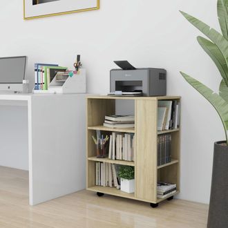 vidaXL Vidaxl - Armario Con Ruedas Madera Contrachapada Roble Sonoma 60x35x75cm