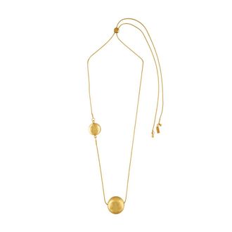 Dansk Copenhagen Verstelbare Dubbele Bal Ketting - Dames - Accessoires - Geel - Maat: ONE Size