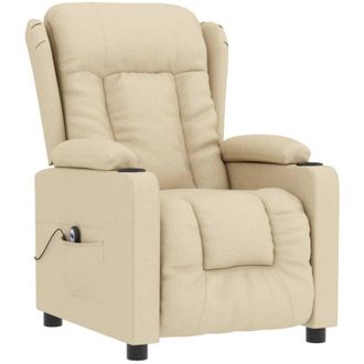 vidaXL Sill&oacute;n Reclinable El&eacute;ctrico De Tela Crema Vidaxl